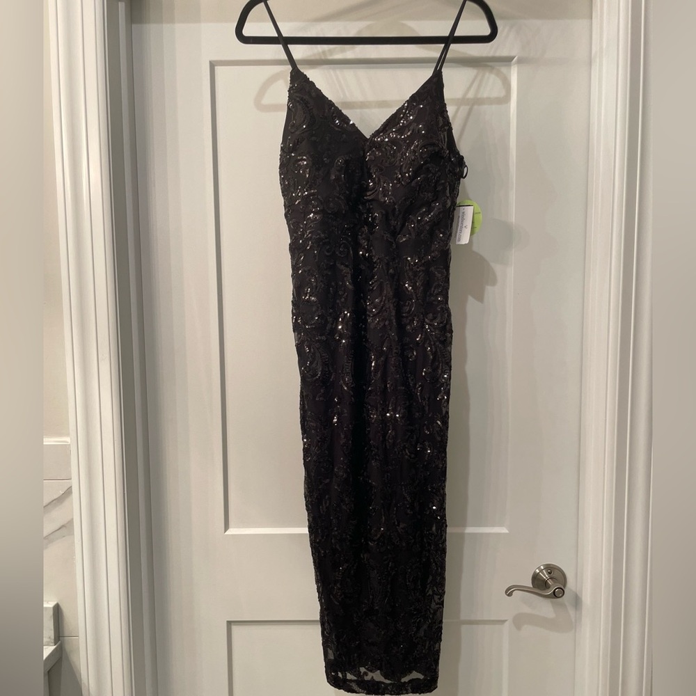 Black Sequin Cocktail Dress